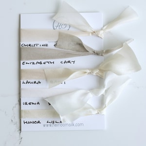 Handgemaakte zijden lint neutrale kleuren voorbeeldkaart, natuurlijk geverfde habotai, voor bruiloftsdecor, bruidsboeketten, styling, taarten, briefpapier