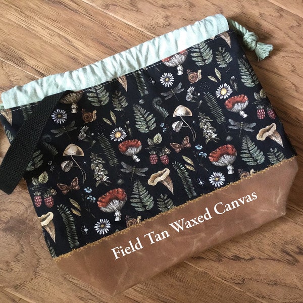 Waxed Canvas Project Bag Knitting Etsy