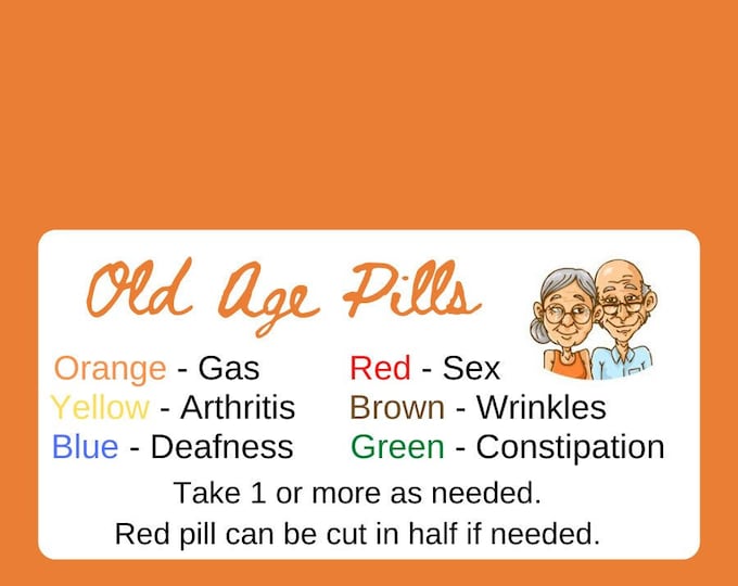 Old Age Pills Digital Label - Etsy
