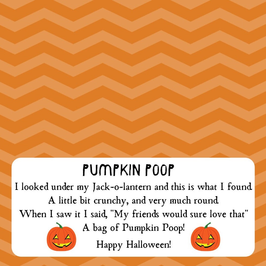 Pumpkin Poop Poem Digital Label - Etsy