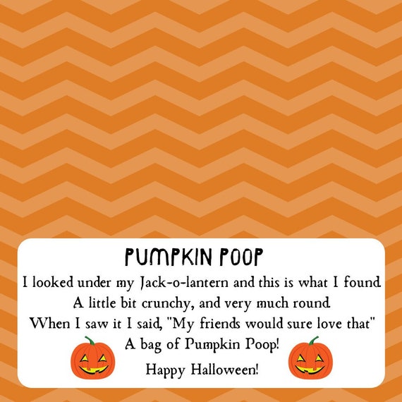 Pumpkin Poop Poem Digital Label - Etsy