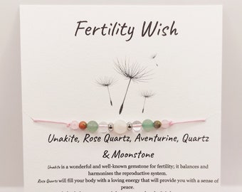 Fertility Crystal Bracelet, Unakite, Moonstone, Rose Quartz, Aventurine