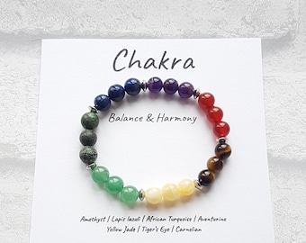 7 Chakra Crystal Bracelet | Chakra Jewelry | Anxiety bracelet | Natural Crystal Healing Jewellery | Yoga bracelet | Meditation | Align