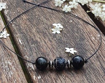 Dragon Vein Agate & Rainbow Obsidian Bracelet | Energy Healing