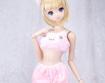 BJD Clothes Pink Cat Costume Set For Smartdoll DD SD 60cm 1/3 doll