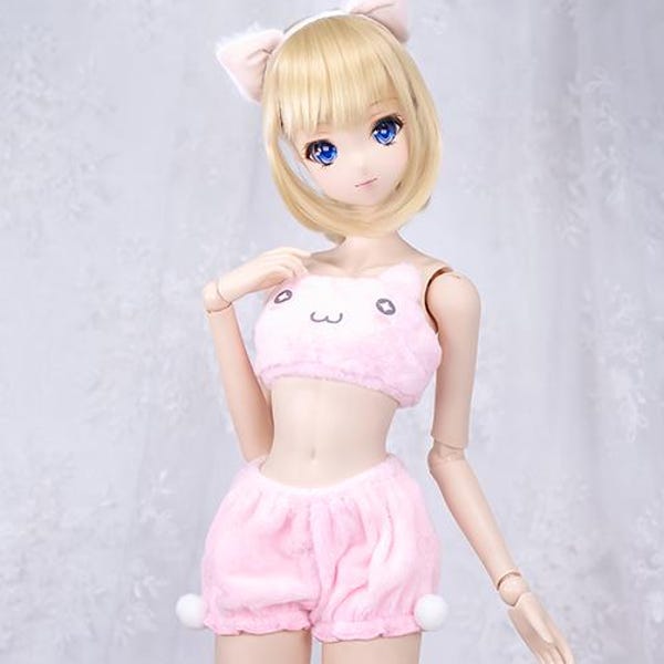 BJD Clothes Pink Cat Costume Set For Smartdoll DD SD 60cm 1/3 doll
