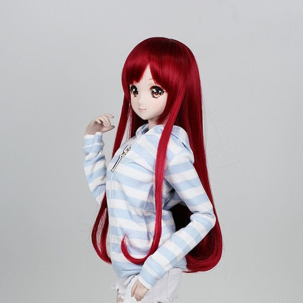 BJD Perücke Straight Red Für Smart doll SD Dollfie dream 8-9 60cm doll