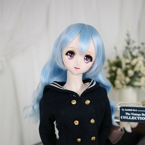 BJD wig SD Dollfie dream Smart doll 8-9&quot; Long wavy curl hair for doll