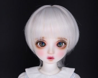 Parrucca BJD Bianca Lunga 8-9 1/3 Per Bambole LUTS SD DZ DOD MSD - HUAL-Fbe - Foto 4