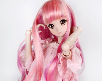 BJD Doll Wig: Two-Tone Long Curl, 8-9&quot; Heat Resistant Fiber