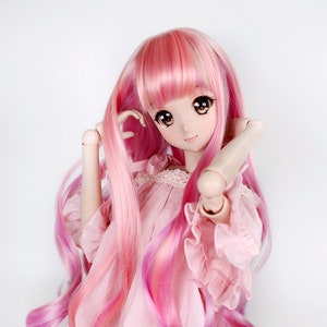 BJD wig SD Dollfie dream Smart doll 8-9" Two Color Long curl hair for 1/3 doll 60cm doll