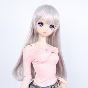 BJD-pruik Recht Grijs Zilver Voor Smart Doll SD Dollfie Dream 8-9 60 cm-pop