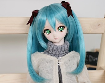 BJD wig Twintails Green For Smart doll SD Dollfie dream 8-9 60cm doll