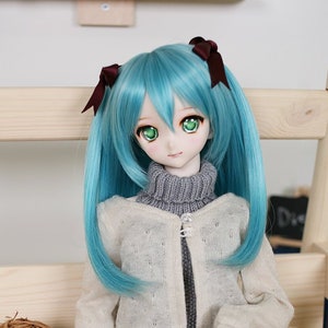 BJD wig Twintails Green For Smart doll SD Dollfie dream 8-9 60cm doll