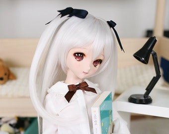 BJD wig Twintails White For Smart doll SD Dollfie dream 8-9 60cm doll