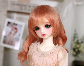 BJD wig MSD minifee KDF 7-8" Long wavy curl hair for doll