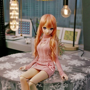 BJD-kledingset uit één stuk en armwarmers roze voor DD Smartdoll 60 cm 1/3 pop