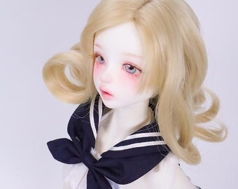 BJD wig Retro Volume Curl Chocolate For MSD minifee KDF 7-8 40cm doll