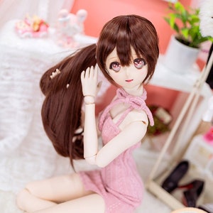 BJD Clothes Knitted Midi Dress With Halter Neck For Smartdoll DD SD 60cm 1/3 doll