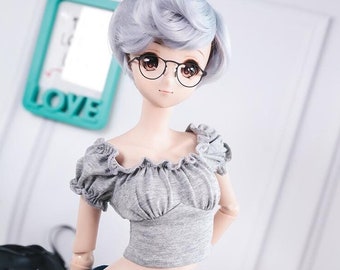 BJD Clothes Shirring T Shirt Gray For DD Smartdoll 60cm 1/3 doll