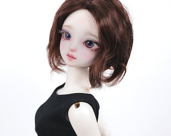 BJD wig MSD minifee KDF 7-8 Wave Short Hair Black for 40cm doll