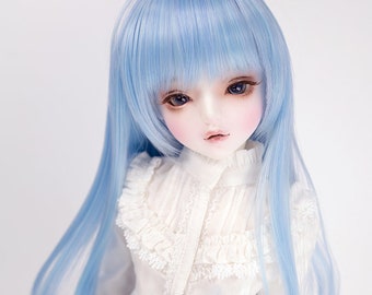 Peluca BJD MSD minifee KDF 7-8 lisa para muñeca de 40 cm