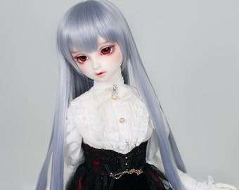BJD wig Straight Blue Silver For Smart doll SD Dollfie dream 8-9 60cm doll