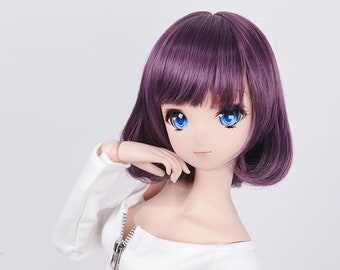 Perruque BJD Bob Cut Violet Pour poupée intelligente Poupée SD Dollfie dream 8-9 de 60 cm