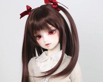 BJD wig Twintails Black For Smart doll SD Dollfie dream 8-9 60cm doll