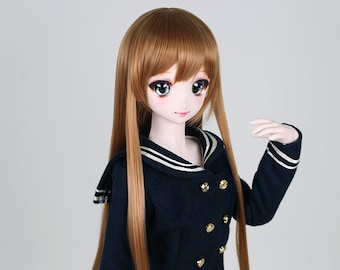 BJD wig Straight Caramel For Smart doll SD Dollfie dream 8-9 60cm doll