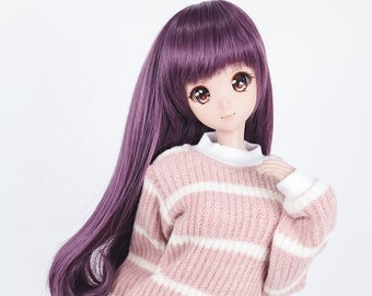 Perruque BJD longue droite violette pour poupée intelligente Poupée SD Dollfie dream 8-9 60 cm