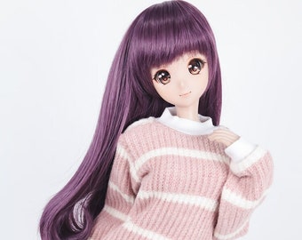 BJD Perücke Lang Gerade Violett Für Smart doll SD Dollfie dream 8-9 60cm doll