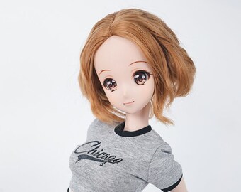 BJD Doll Wig: Brown Wave, 8-9" SD Dollfie Dream