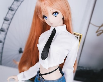 BJD 服 クロップドシャツ（ネクタイ付き） Smartdoll DD SD 60 cm 1/3 人形用