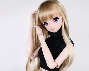 BJD Doll Wig: Two-Tone Long Curls, Heat Resistant Fiber (8-9 inch