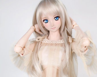 BJD Doll Wig: SD Dollfie Dream, 8-9" Long Curl, Cappuccino