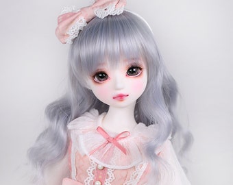 Peluca BJD MSD minifee KDF 7-8 Cabello largo ondulado y rizado para muñeca de 40 cm