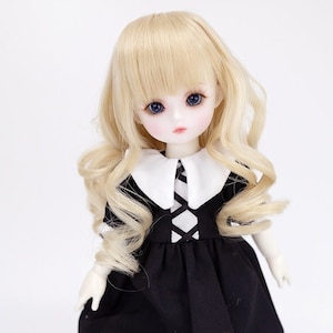 BJD Wig Long curl hair Blond For USD YoSD 6-7 26cm 1/6 doll