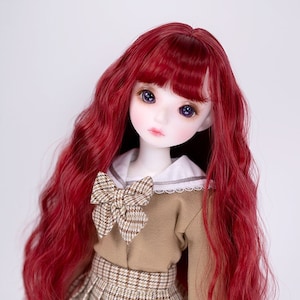 BJD wig MSD minifee KDF 7-8 long wavy curl hair for 40cm doll