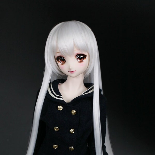 BJD wig Straight White For Smart doll SD Dollfie dream 8-9 60cm doll