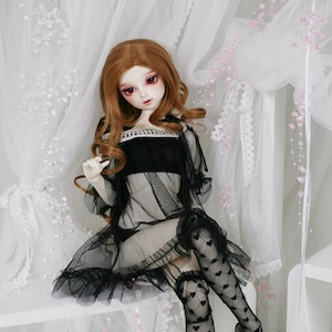 BJD Clothes Black Nightgown Slip Set For Smartdoll DD SD 60cm 1/3 doll