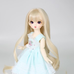 BJD Perücke USD Yo-SD 6-7 Lang Lockiges Haar für Puppe