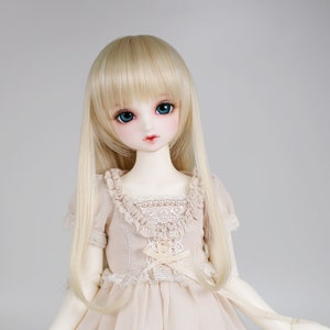 BJD wig MSD minifee KDF 7-8 Straigh Hair Blond for 40cm doll