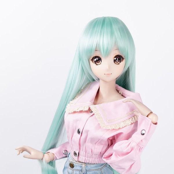 BJD wig Straight Purple Mint For Smart doll SD Dollfie dream 8-9 60cm doll