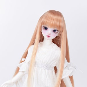 BJD wig MSD minifee KDF 7-8 Long Straigh Hair Peach Blond for 40cm doll