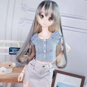 BJD Clothes V-Cut Mini Skirt Gray For Smartdoll DD SD 60cm 1/3 doll