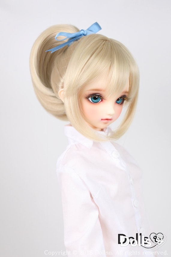 ドールウィッグ 8-9インチ ブロンドカールウィッグSD/DD bjd用