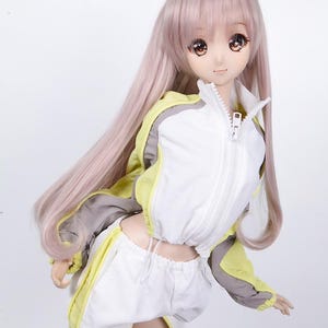 BJD wig Long Straight Beige Pink For Smart doll SD Dollfie dream 8-9 60cm doll
