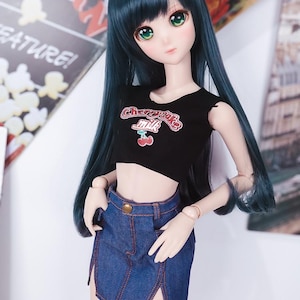 BJD Clothes V-Cut Mini Skirt Blue For Smartdoll DD SD 60cm 1/3 doll