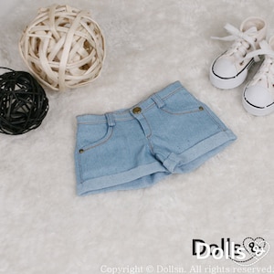 BJD Clothes Roll-up Shorts Light Blue For Smartdoll DD SD 60cm 1/3 doll